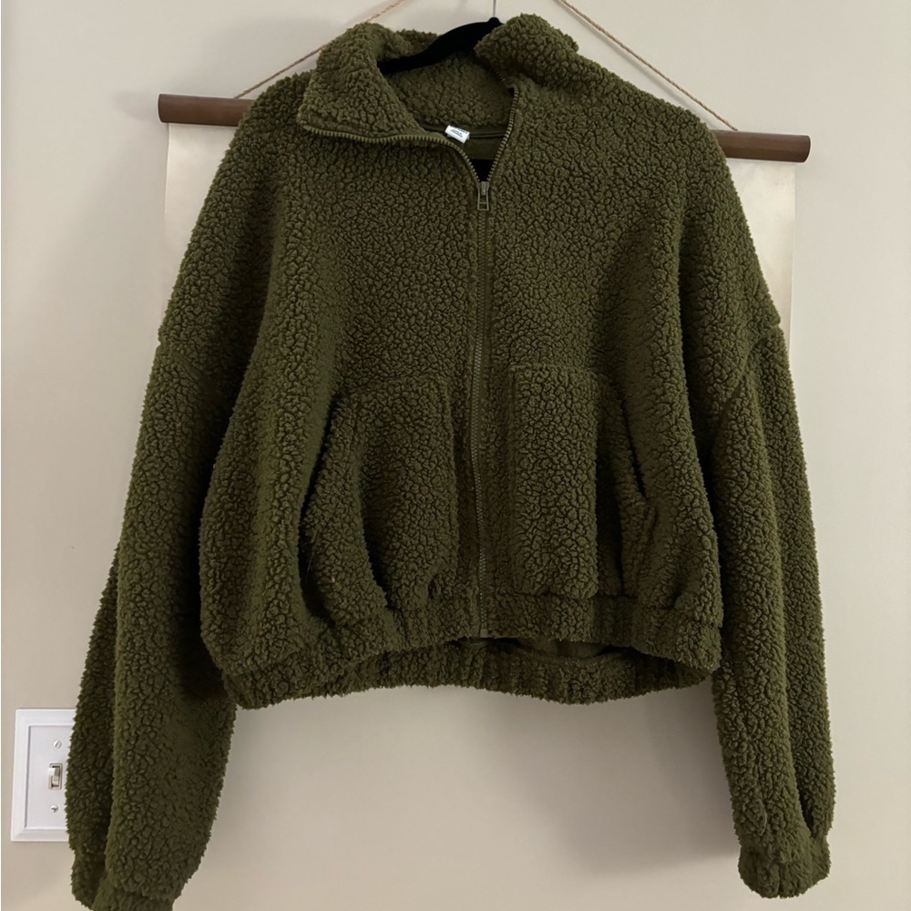 Old Navy Green teddy coat